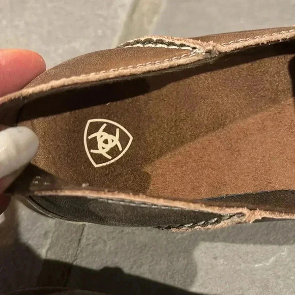 Ariat Cruiser Natural Taupe Buffalo print Leather upper slip on loafer,EVA sole - Picture 6 of 10